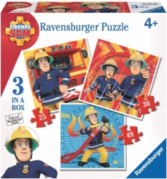 Ravensburger puzzle Požiarnik Sam 3v1 (25, 36 a 49 dielikov)