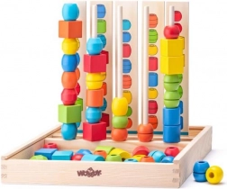 Drevené koráliky na tyčiach – sada na precvičovanie sekvencií