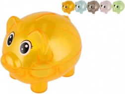 Priehľadná pokladnička v tvare prasiatka 10 cm