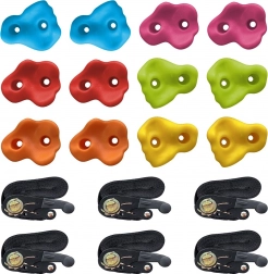 detské lezecké úchyty na strom s popruhmi, 12 ks