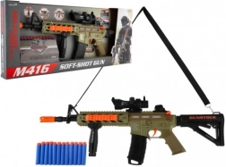 Detský samopal na penové šípky so svetlom, zvukom a vibráciami – 60 cm, 12 šípok