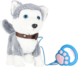 Interaktívny plyšový psík Husky na vodítku