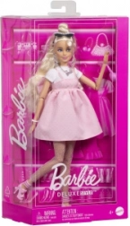 Barbie deluxe modelka s mašľovými šatami