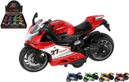 Plastová cestná motorka 13 cm s spätným naťahovaním, svetlom a zvukom