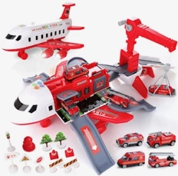 Rozkladacie lietadlo s veľkým parkoviskom a žeriavom – hasičská sada