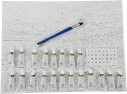 Maľovanie podľa čísel – tukan 40 × 50 cm s napnutým plátnom a sadou akrylových farieb