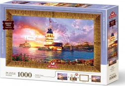 Puzzle s rámom a lepidlom 3v1 Dievčenská veža 1000 dielikov