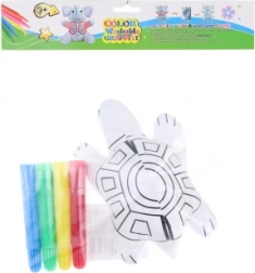 Maľovacia korytnačka – znovu vyfarbovacie plyšové zvieratko s fixkami