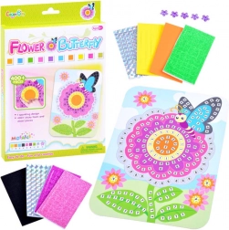 Mozaika kvet s motýlikom