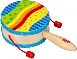 goki ručný bubienok s rukoväťou z dreva