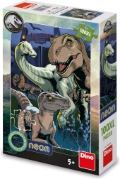 Puzzle s motívom Jurský svet - 100 XL dielikov neon