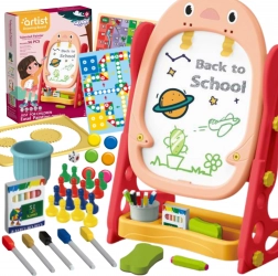 woopie obojstranná magnetická tabuľa na kreslenie a učenie písmen a čísel, 56 dielov