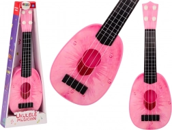 Ukulele pre deti Mini gitara 4 struny motív broskyňová ružová