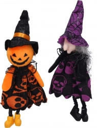 Dekorácia na Halloween čarodejnica a strašiak na zavesenie