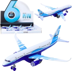 Kovový osobný lietadlo s natahovacím pohonom, svetlami a zvukmi 23 cm