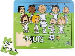 Drevené puzzle Snoopy a futbal