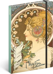 Notique blok 13 x 21 cm Alfons Mucha Pero nelinkovaný