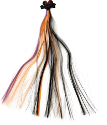 Dúhový pramienok vlasov s halloweenskou sponou