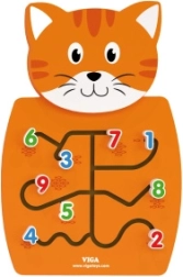 Drevená tabuľa s číslami Mačka VIGA