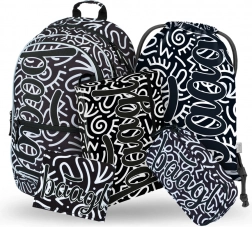 Školská sada Baagl Core Element: batoh, peračník, vrecko, dosky, peňaženka