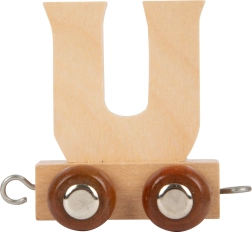 drevený vagónik s písmenom U pre vláčikodráhy small foot