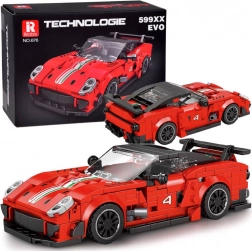 Technické stavebnice – červené supersportové auto so spojlerom, 413 dielikov