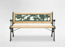 Záhradná lavička pre deti 82 × 39 × 50 cm z dreva a liatiny