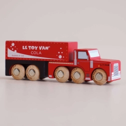 Drevené autíčko Toby – červený rozvážkový truck Le Toy Van