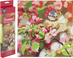 diamantové maľovanie sýkorka na vetve 30 × 30 cm
