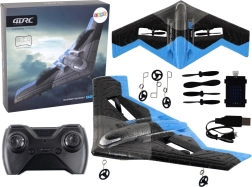 RC lietadlo so svetlami modro-čierne