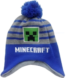 Čiapka Minecraft šedo-modrá