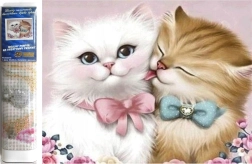 diamantové maľovanie zamilované mačky 30 × 40 cm