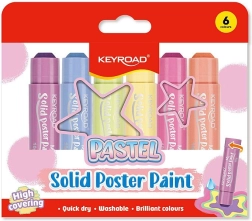 Tuhé temperové farby KEYROAD pastelové – 6 ks