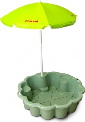 pieskovisko kvetina EKO zelené so slnečníkom