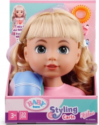 Baby Born česacia hlava Carla so stylingovými doplnkami