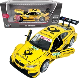 Kovový model BMW M3 DTM 1:32 žltý so svetlami a zvukmi