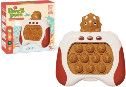 Senzorická hra triceratops Pop It so svetlami a zvukmi, hnedá