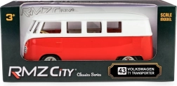 Kovový model Volkswagen T1 Samba 1:32 – červeno‑biely