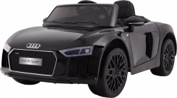 Detské elektrické auto Audi R8 Spyder čierne s lakom, MP3 rádiom a LED svetlami