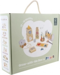 Drevená vzdelávacia sada pre batoľatá 12–18 mesiacov PolarB Grow‑With‑Me Box