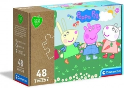 CLEMENTONI Play For Future Puzzle Prasiatko Peppa 3x48 dielikov