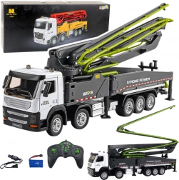 RC betónové čerpadlové auto HUI NA 1:18, sivá