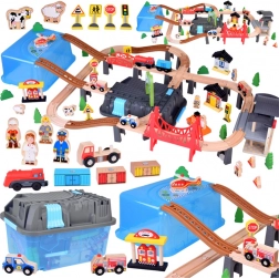 Drevená koľajnica s mestským vlakom 100 ks