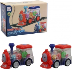 Lokomotíva s Ozubenými Kolieskami na Batérie so Svetlom