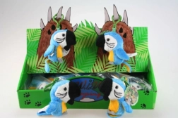 Plyšový modrý papagáj kľúčenka 9 cm