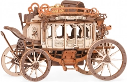 Drevená mechanická hracia skrinka – dostavník 3D puzzle