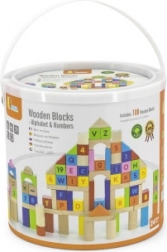 viga drevené vzdelávacie kocky 100 ks – písmená a číslice