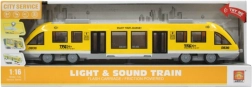 Tramvaj s pružinovým mechanizmom žltá 1:16