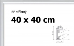 Plastový rám 40 × 40 cm – strieborný