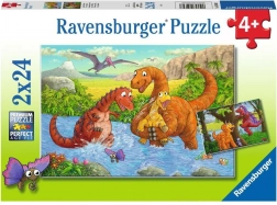 Puzzle RAVENSBURGER hraví dinosaury 2×24 dielikov